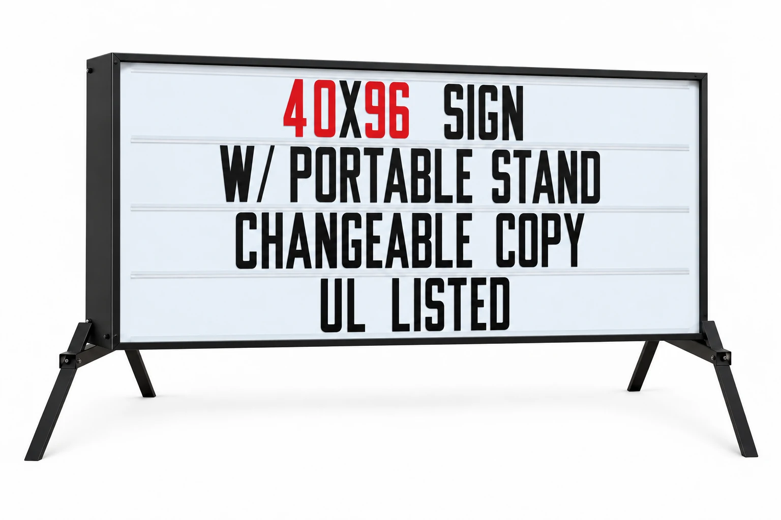 Economy Reader Board, a freestanding manual reader board on T stands