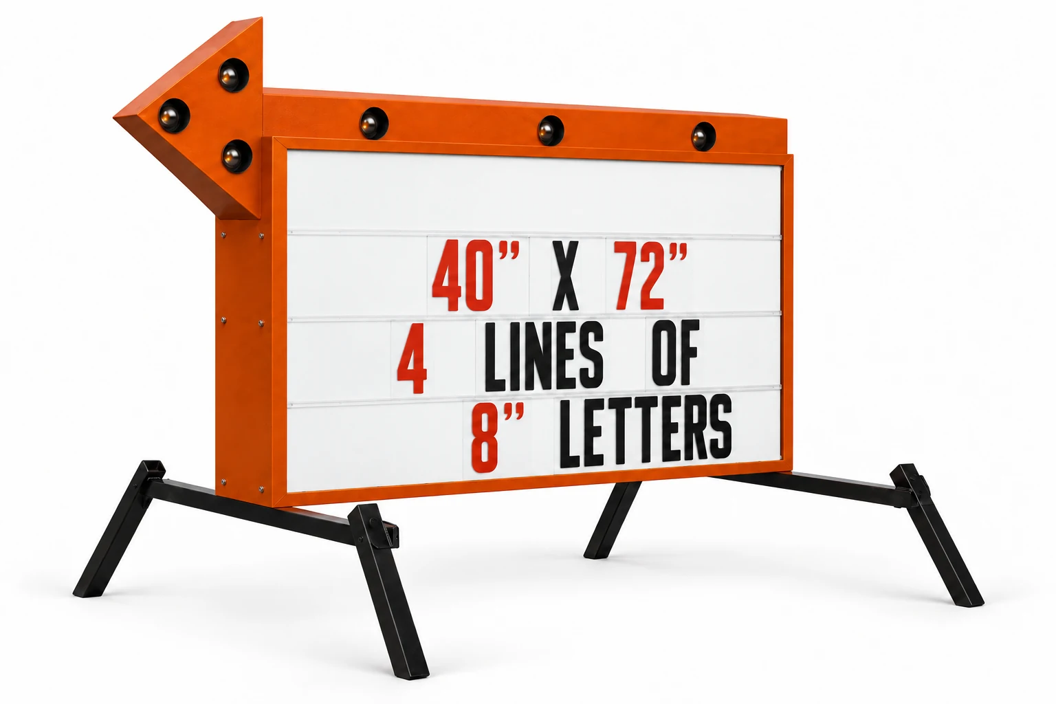 Standard Arrow Sign, a freestanding flashing-arrow sign on T stands