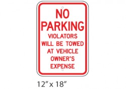 No Parking Violators Will be Towed
