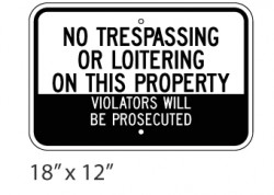No Trespassing Or Loitering On This Property 2