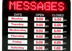 LED Message & Hours Sign